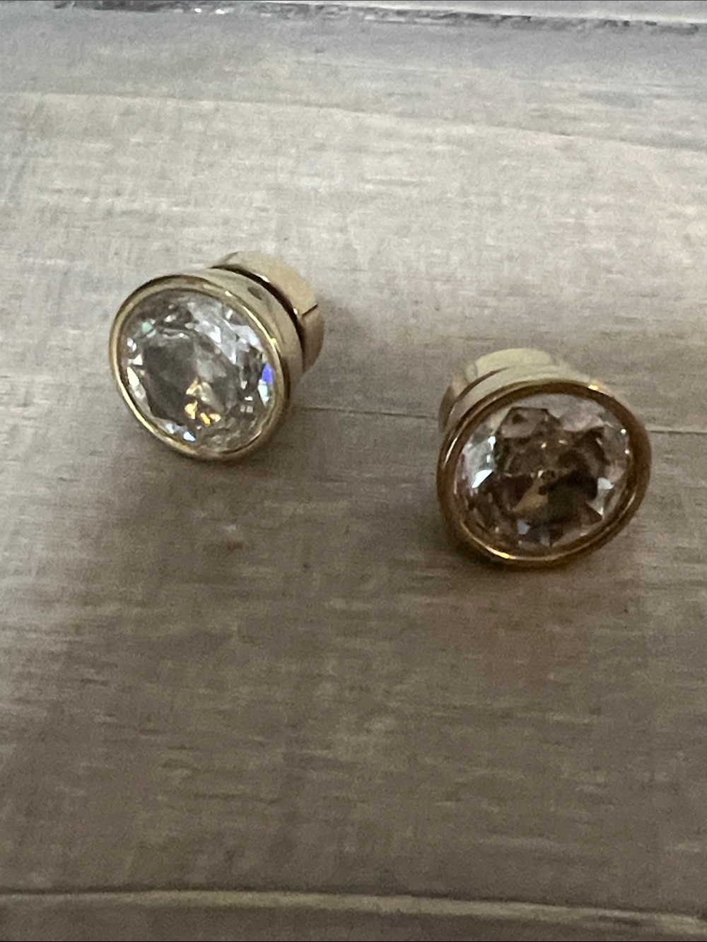 Michael Kors gold crystal stud earrings